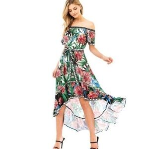 Flying Tomato Hi Lo Tropical Dress Sz S EUC